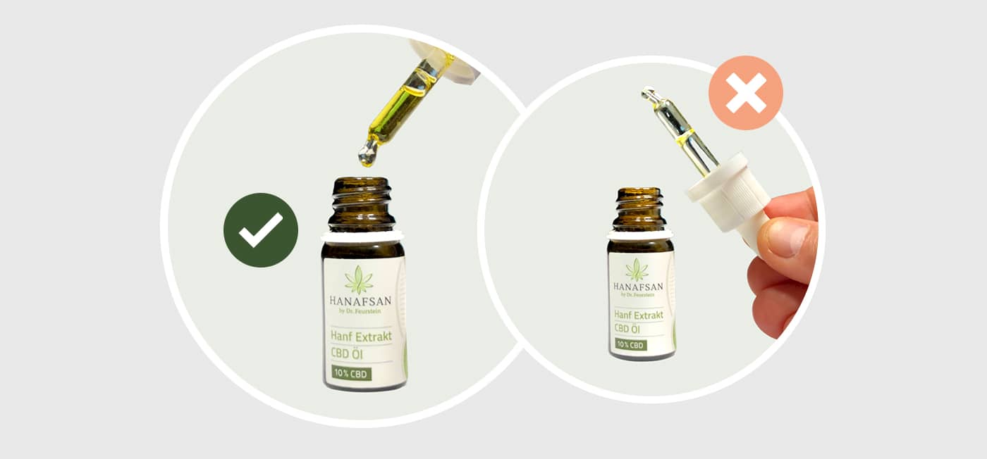Pipette bei CBD-Tropfen Einnahme nicht senkrecht halten