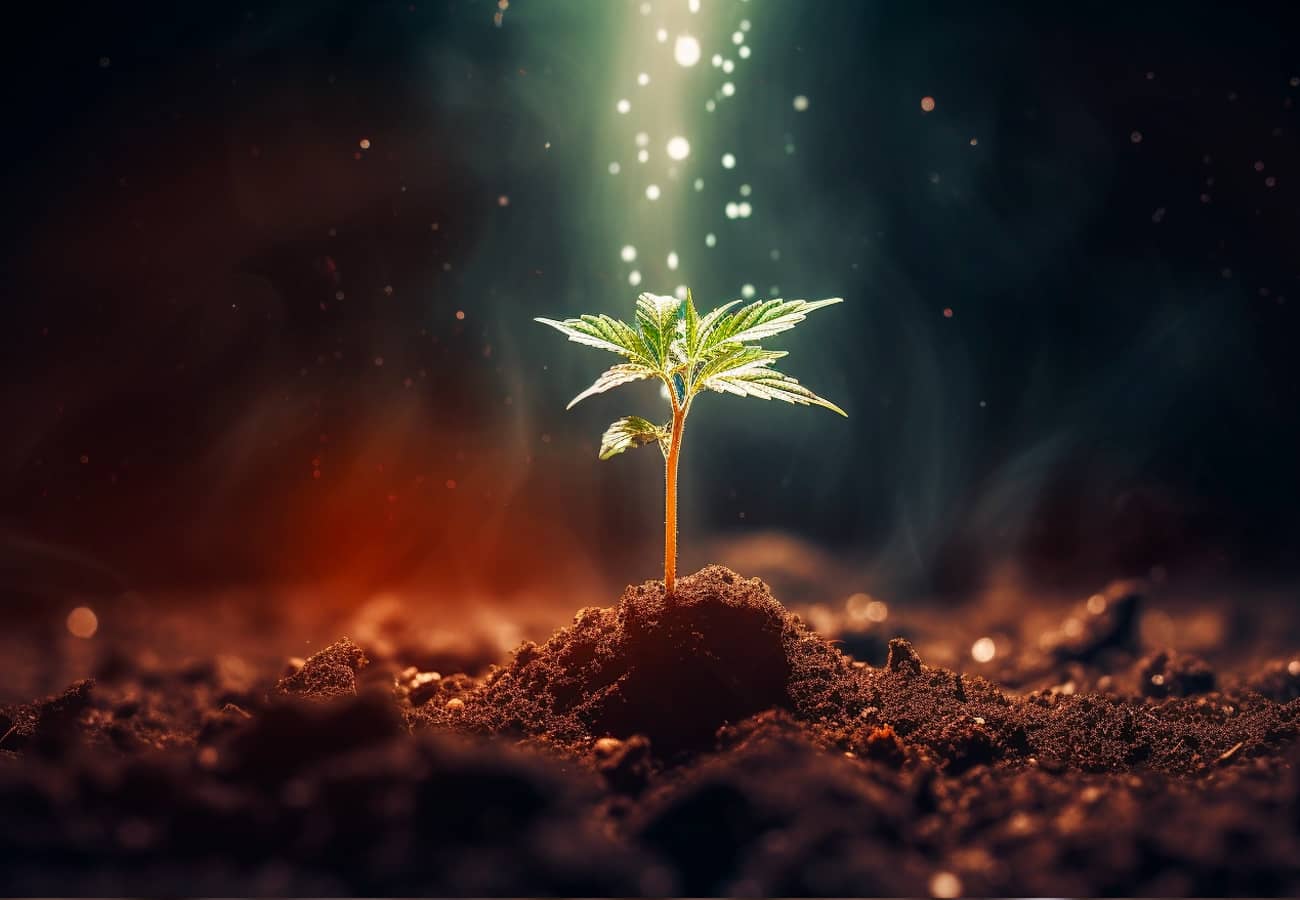 Cannabis Sämling