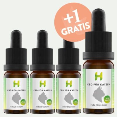 Hempamed CBD Öl für Katzen 3% - 3+1 Spar-Angebot - Hempamed