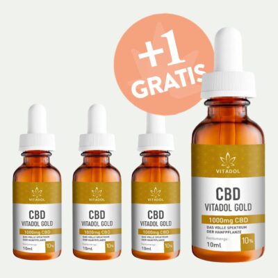 Gold CBD Öl 10% - 3+1 Spar-Angebot - Vitadol